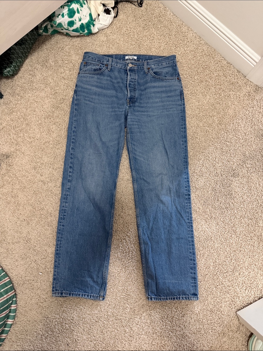 Redone Classic Straight Fit Blue Jeans